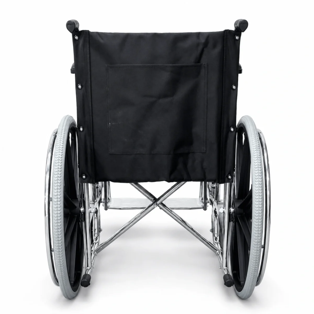 Silla de Ruedas Estándar Cromada de Lona Plegable - Imagen 3