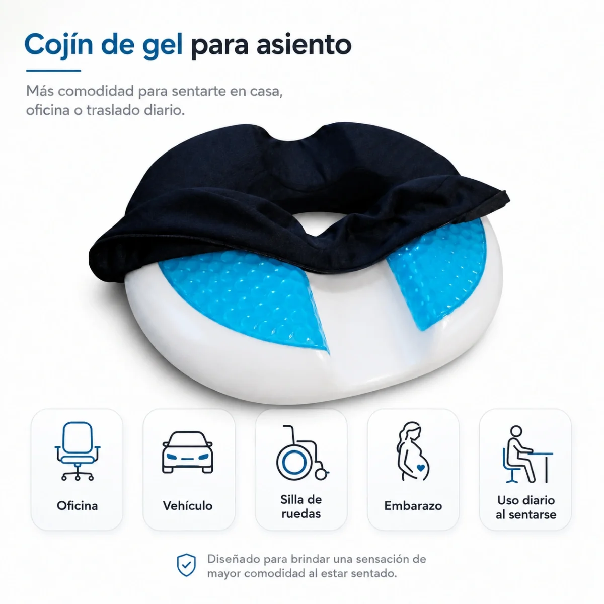 Cojín Prostático Anatómico Hemorroides Antiescaras - Imagen 2