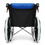 Silla de Ruedas Plegable Cromada Doble Acolchado Azul - Imagen 3