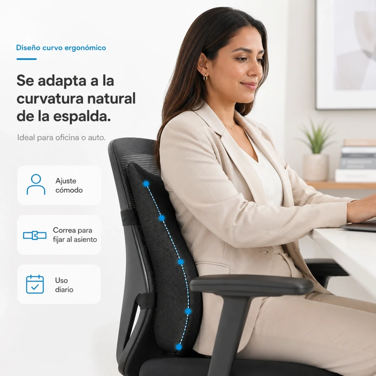Cojín Respaldar Dorsal de Memory Foam - Imagen 3