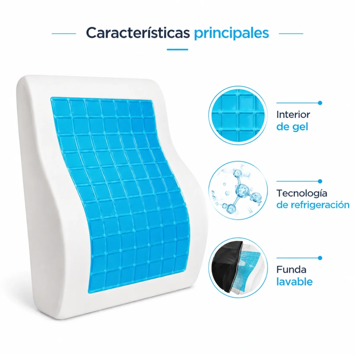 Cojín Respaldar Dorsal de Memory Foam - Imagen 2