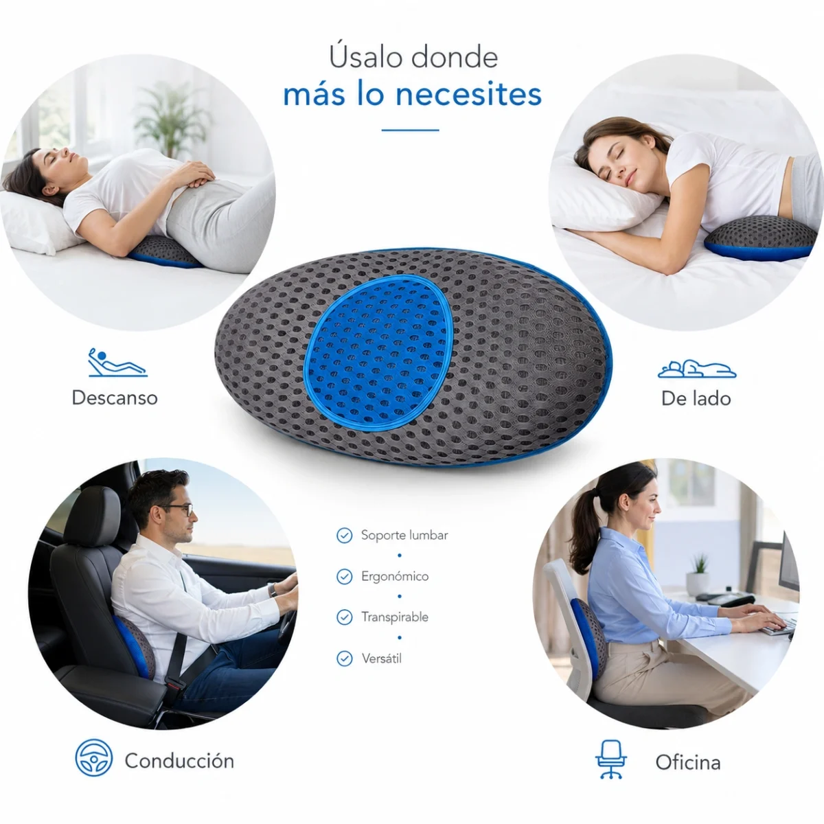 Cojín Lumbar Ergonómico Ovalado - Imagen 4