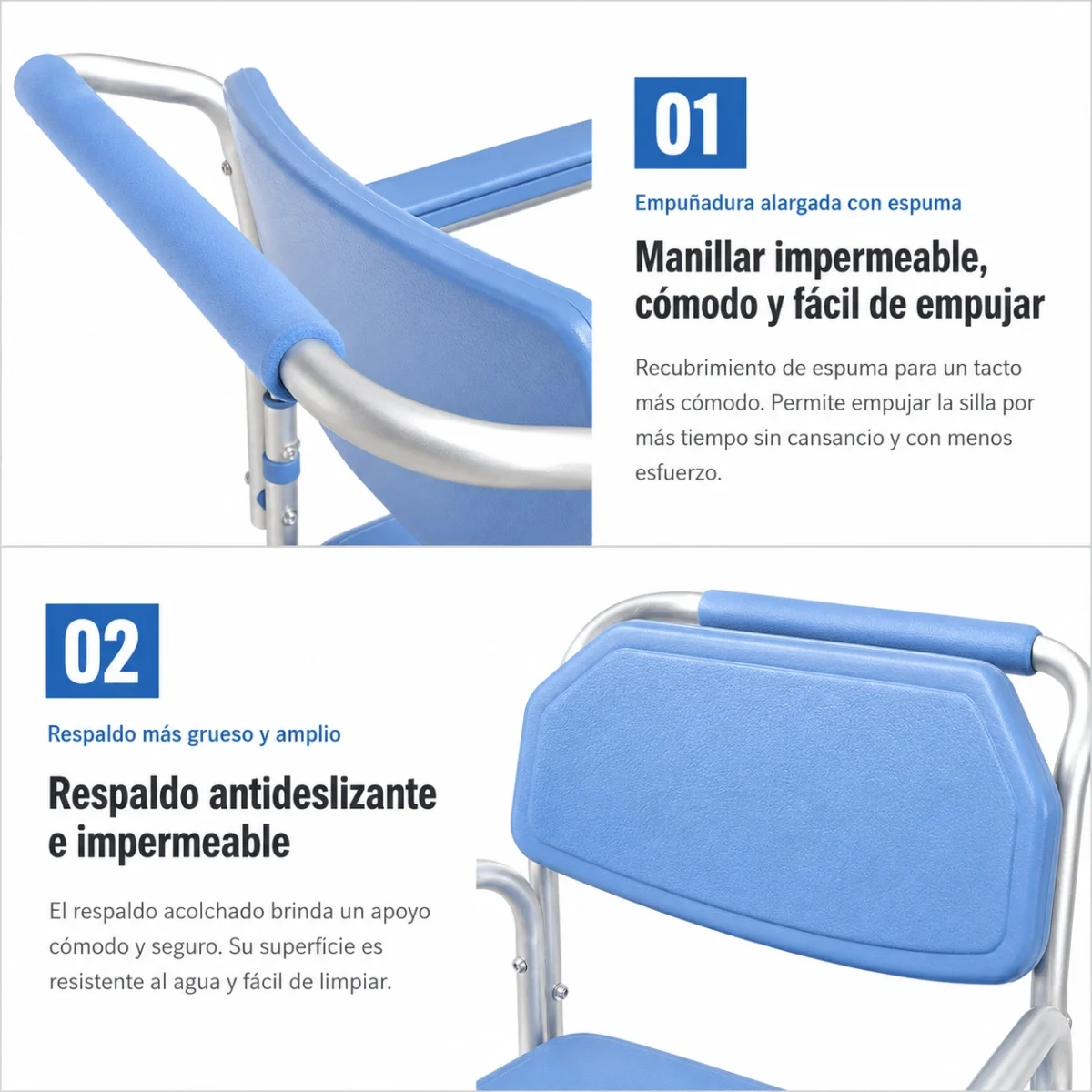 Sanitario de Aluminio Acolchado con Ruedas - Imagen 4
