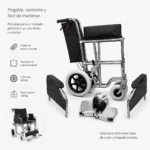Silla de Ruedas Desmontable para Paseo - Imagen 6