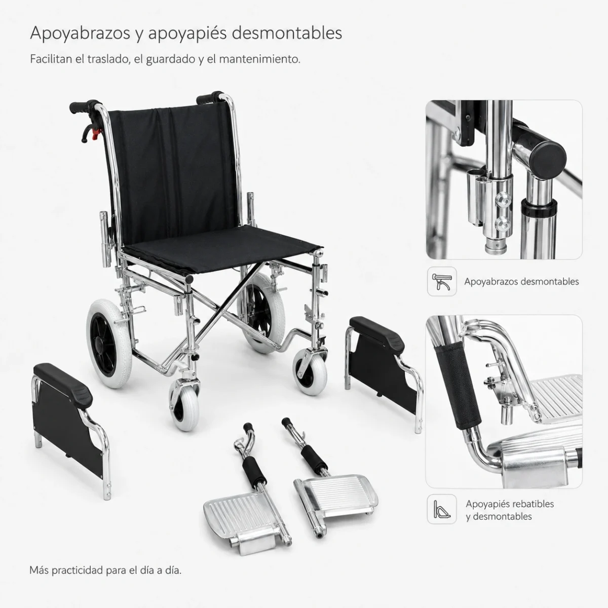 Silla de Ruedas Desmontable para Paseo - Imagen 7