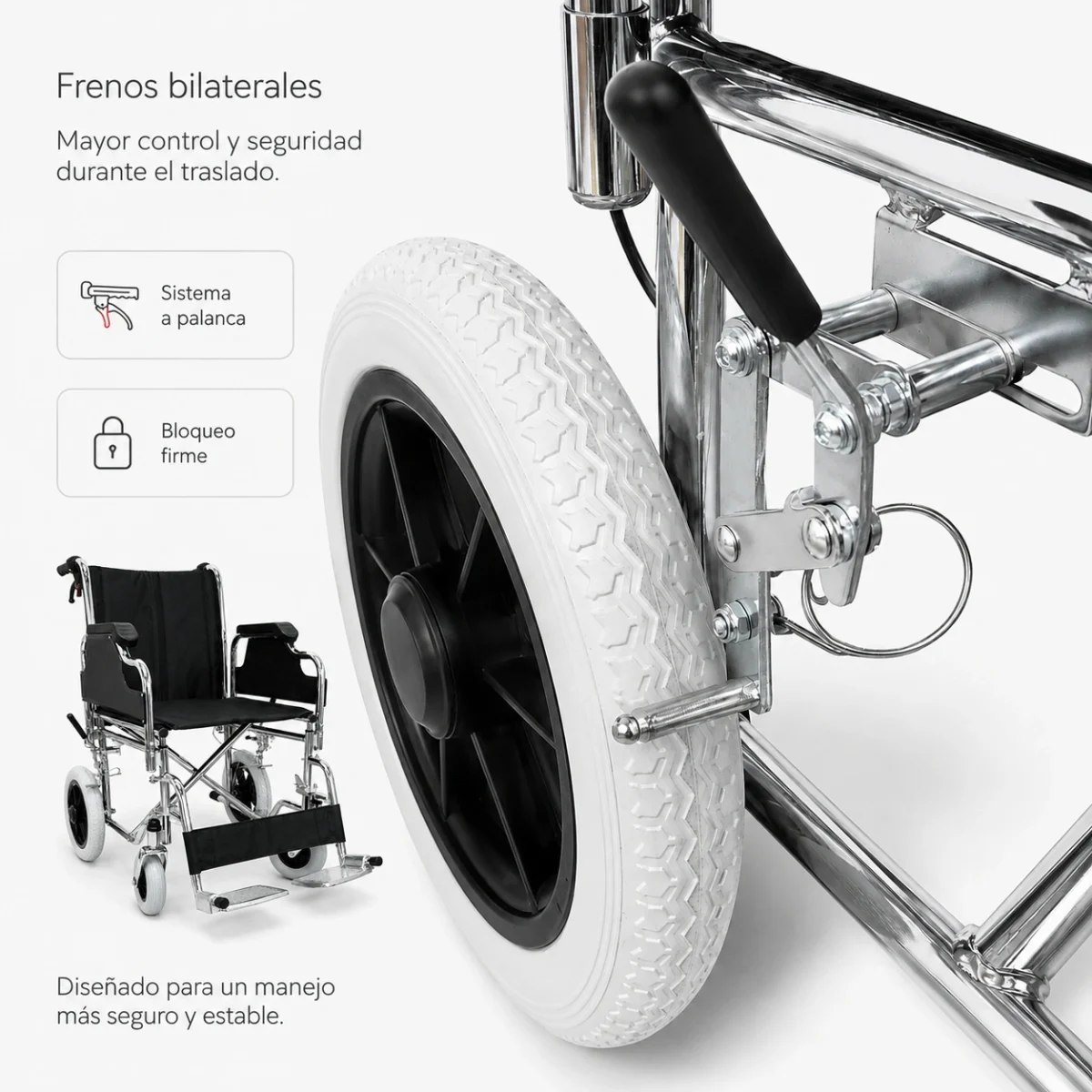 Silla de Ruedas Desmontable para Paseo - Imagen 8