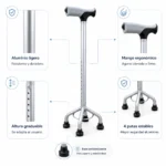 Bastón Ergonómico de 4 Patas Altas - Imagen 2