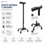 Bastón Gallo De 4 Patas con Base Corta - Imagen 4