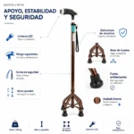 Bastón de 4 Patas Altas Con Luz Led - Imagen 6