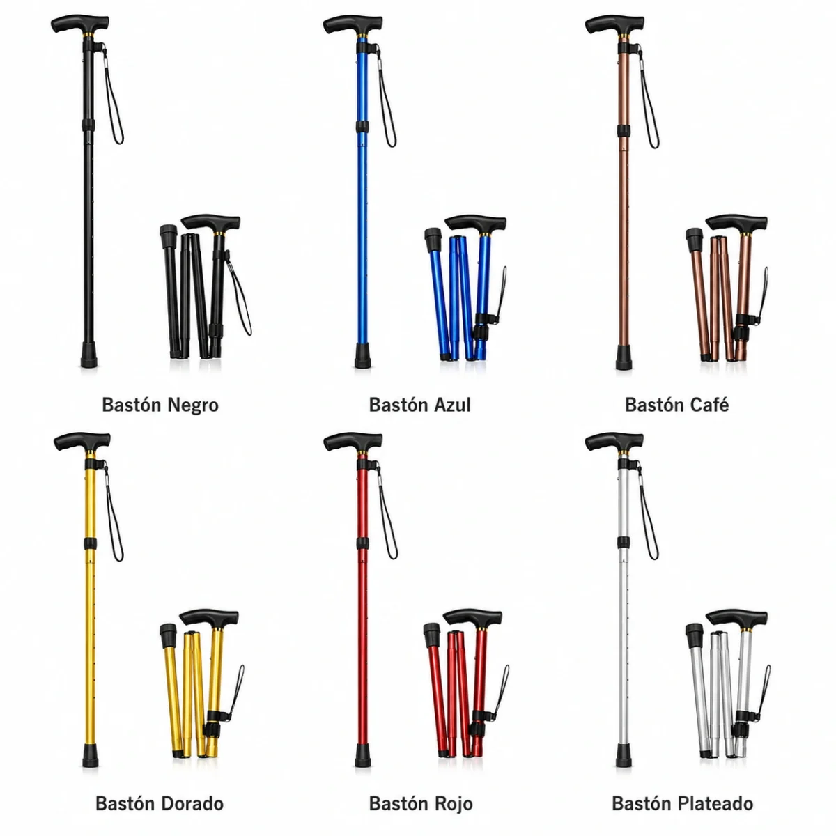 Bastón Plegable 1 Punta con Agarre Ergonómico - Imagen 3
