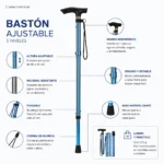 Bastón Plegable 1 Punta con Agarre Ergonómico - Imagen 4