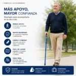 Bastón Plegable 1 Punta con Agarre Ergonómico - Imagen 2